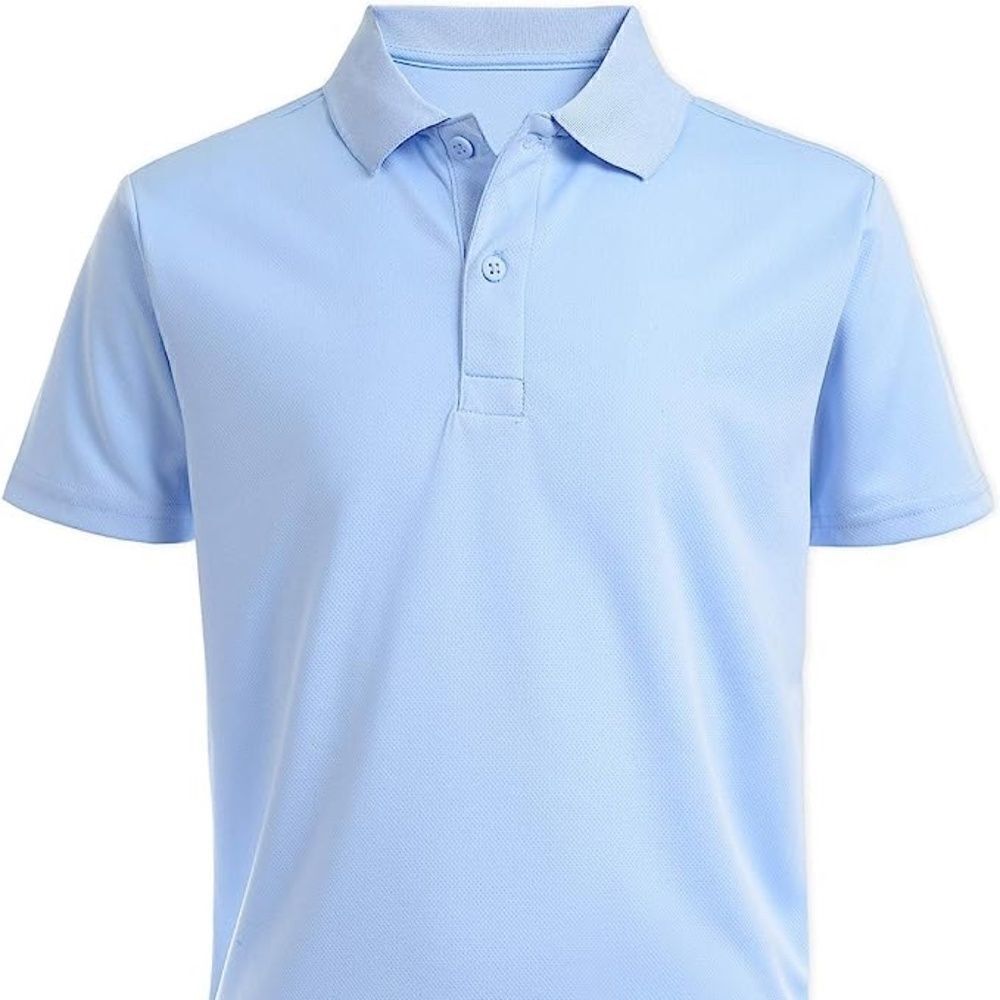Nautica Young Men's Uniform Short Sleeve Performance Polo Light Blue Size 34/35